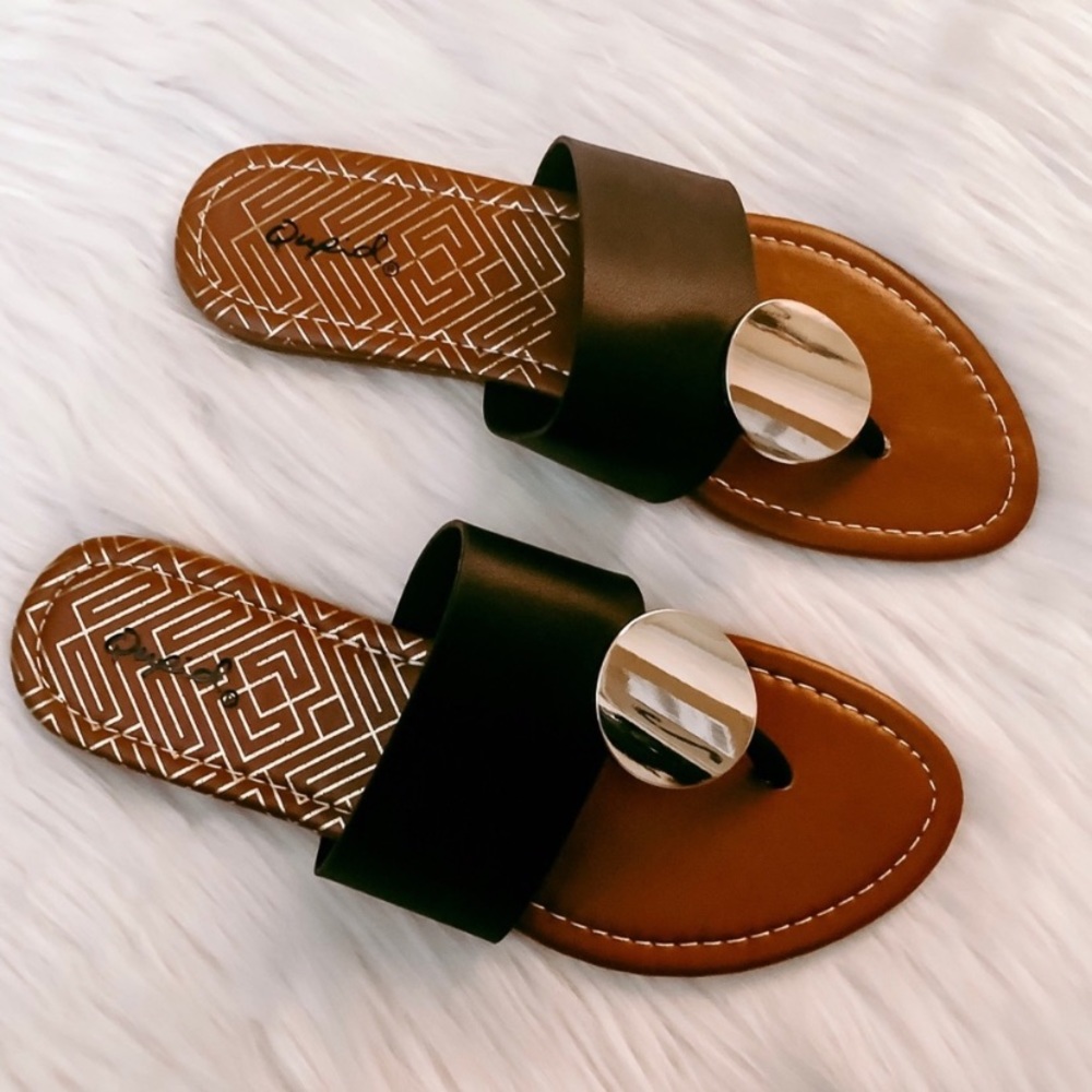 Gold and Black Sandal